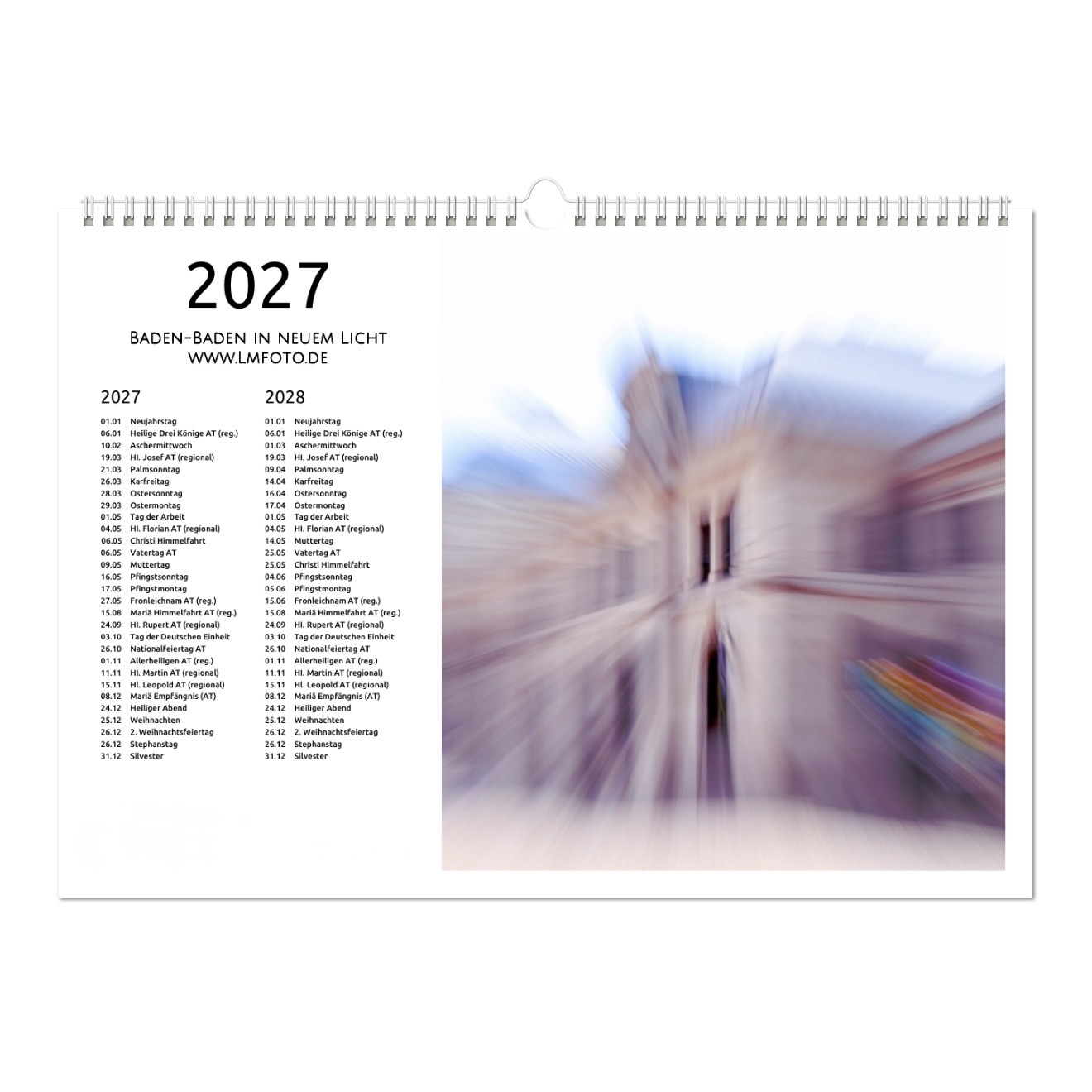 Kunstkalender 2027 - Baden-Baden in neuem Licht
