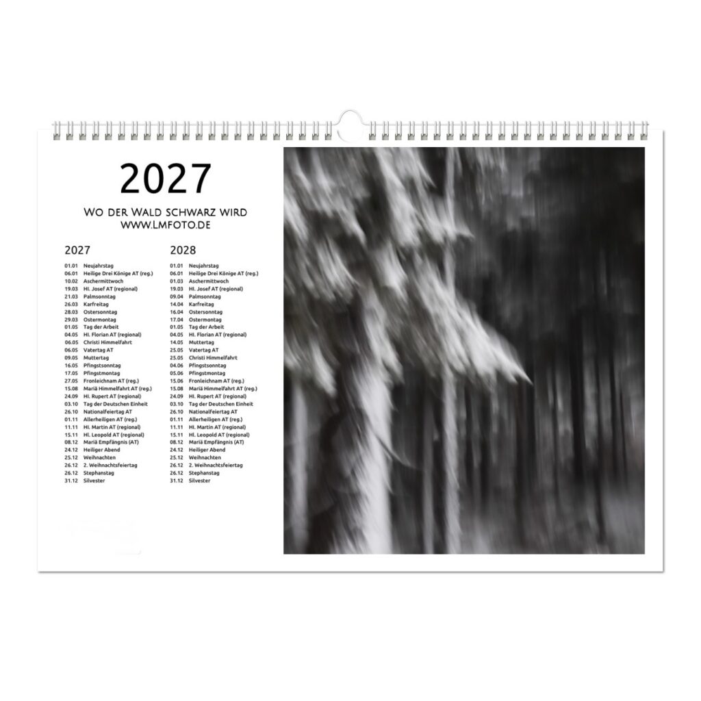 Kunstkalender 2027 - Wo der Wald schwarz wird